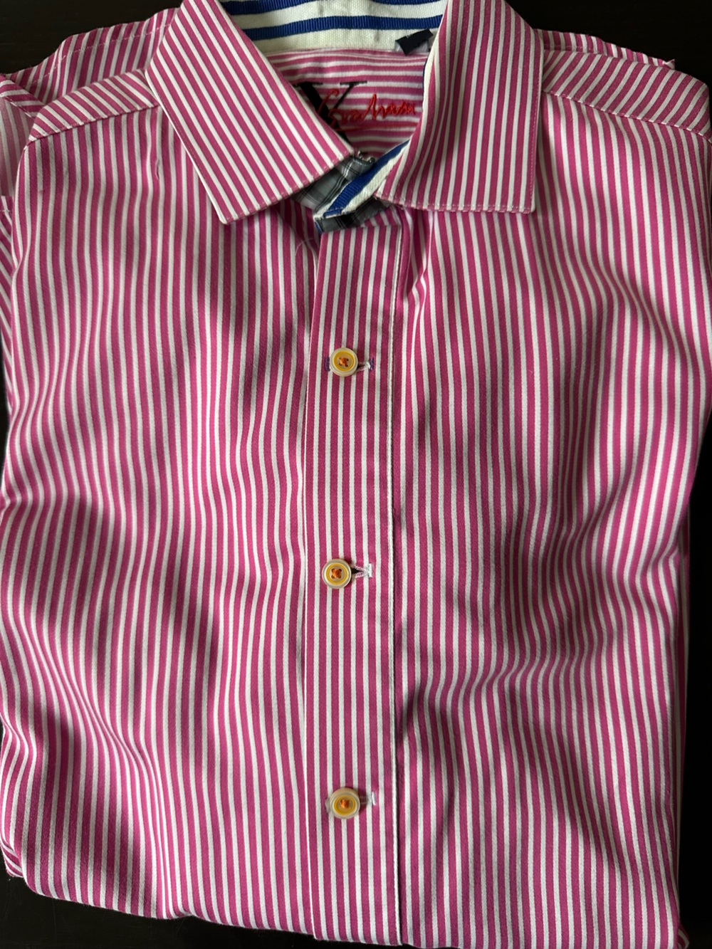 Robert Graham Pink & White Vertical Stripe Dress Shirt
